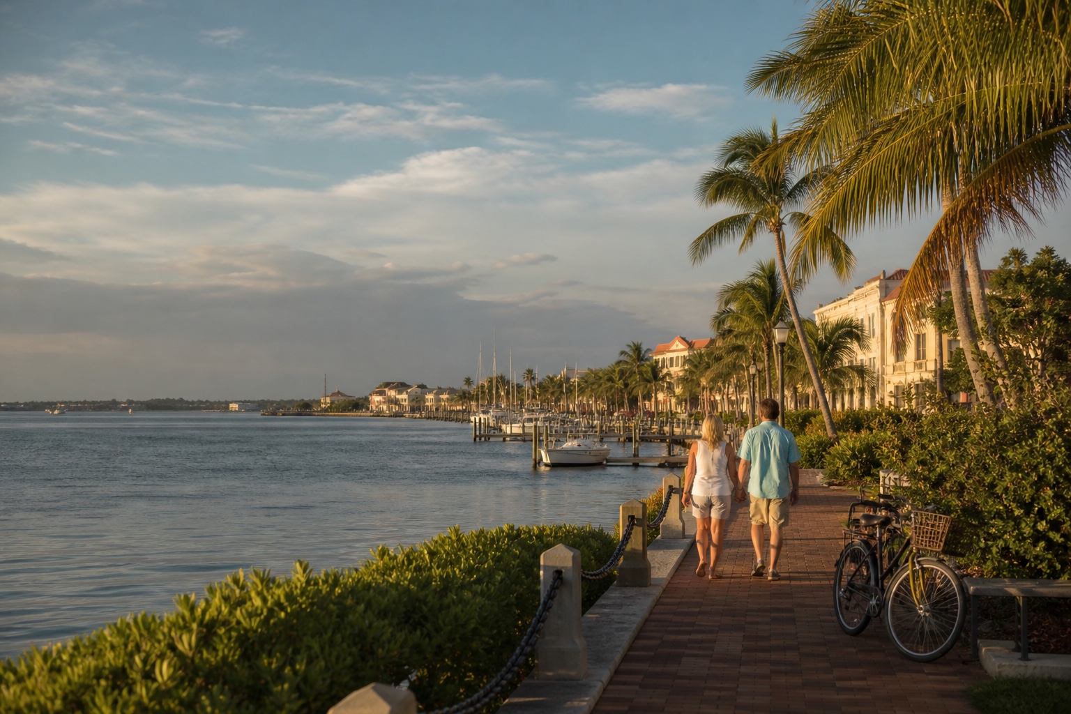 Punta Gorda promenade beside Charlotte Harbor