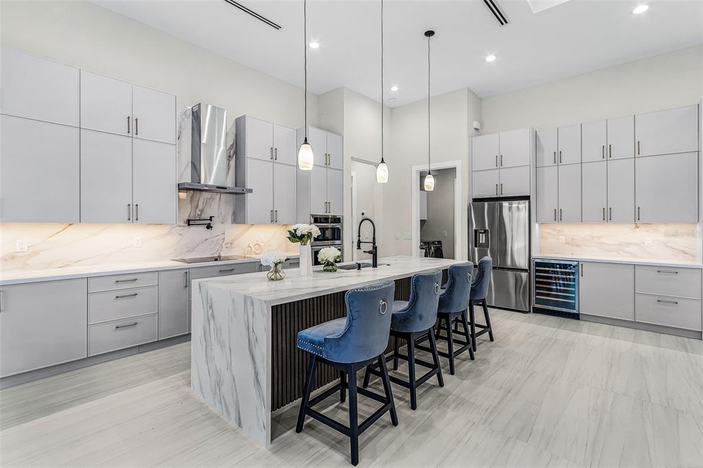 Atenia kitchen and island ready after a public-course morning